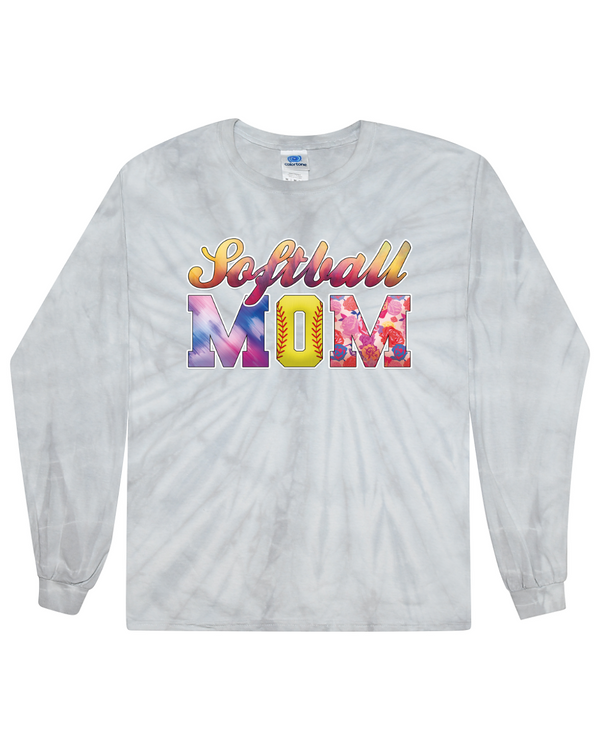 Softball Mom - Tie Dyed Long Sleeve