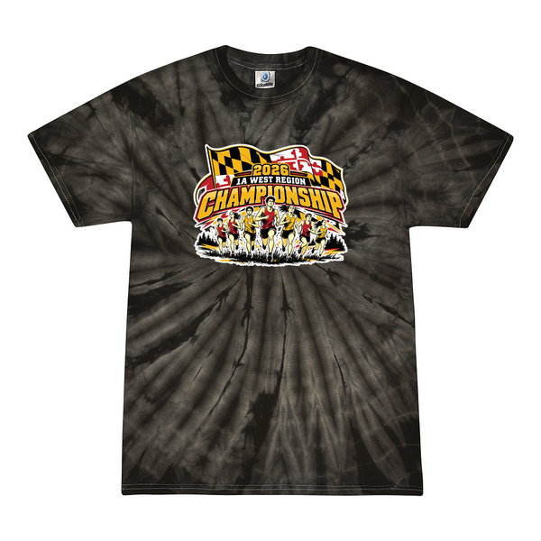 [[color:Spider Black]] 2026 1A West Region XC Championship 0007 Spider Black Tie Dyed T shirt