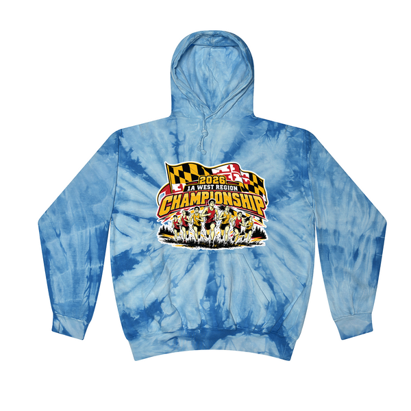 [[color:Spider Baby Blue]] 2026 1A West Region XC Championship 0010 Spider Baby Blue Tie Dyed Hoodie