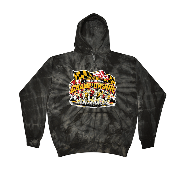 [[color:Spider Black]] 2026 1A West Region XC Championship 0020 Spider Black Tie Dyed Hoodie