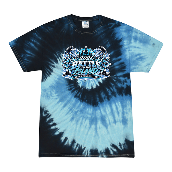 [[color:Blue Ocean]] 2026 Battle on the Island Cheer 0000 Blue Ocean Tie Dyed T shirt