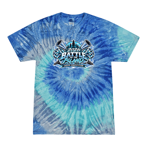 [[color:Blue Jerry]] 2026 Battle on the Island Cheer 0001 Blue Jerry Tie Dyed T shirt