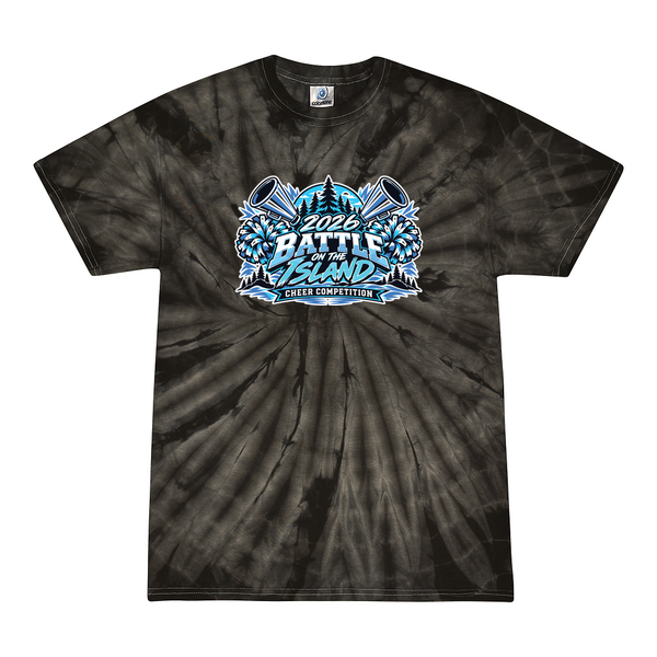 [[color:Spider Black]] 2026 Battle on the Island Cheer 0007 Spider Black Tie Dyed T shirt