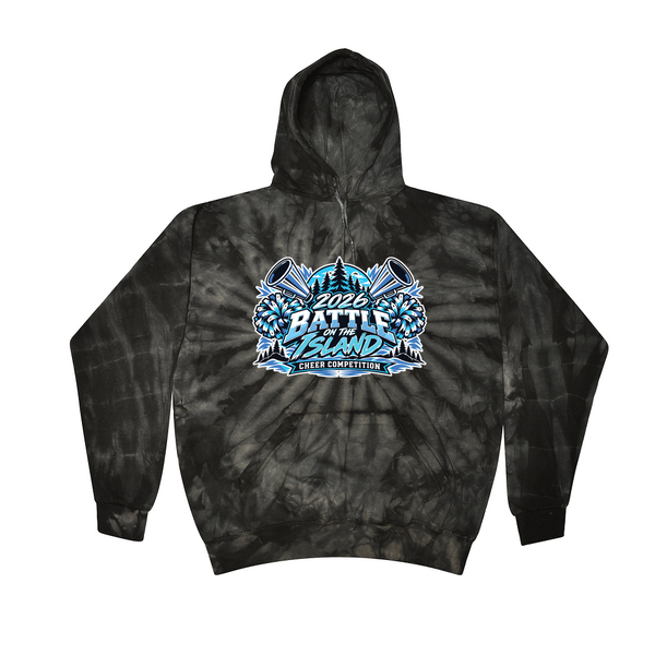 [[color:Spider Black]] 2026 Battle on the Island Cheer 0020 Spider Black Tie Dyed Hoodie