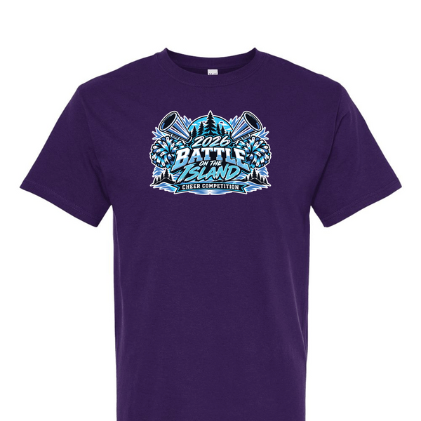 [[color:Purple]] 2026 Battle on the Island Cheer 0026 Purple Short Sleeve
