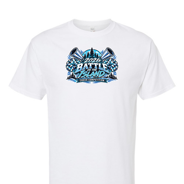 [[color:White]] 2026 Battle on the Island Cheer 0027 White Short Sleeve