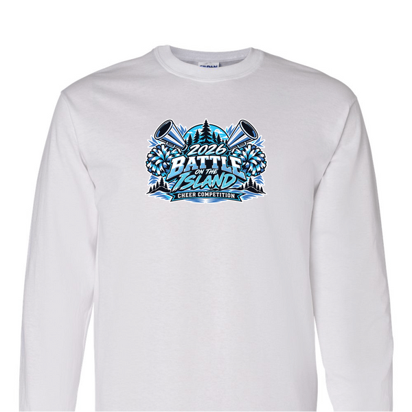 [[color:White]] 2026 Battle on the Island Cheer 0034 White Long Sleeve