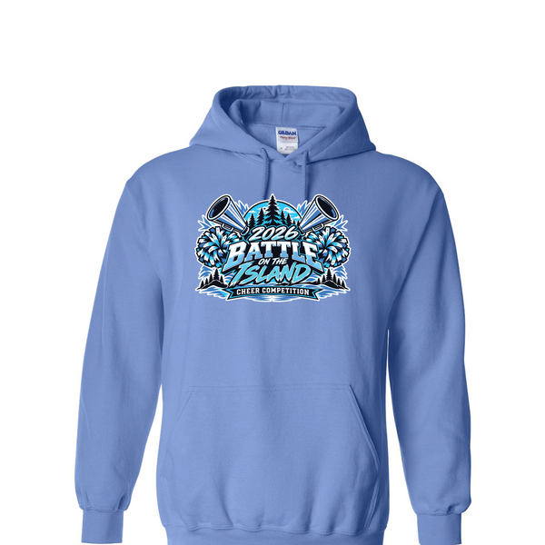 [[color:Carolina Blue]] 2026 Battle on the Island Cheer 0036 Carolina Blue Hoodie