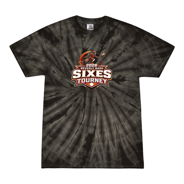 [[color:Spider Black]] 2026 Beverly Bash Sixes Tourney 0022 Spider Black Tie Dyed T shirt