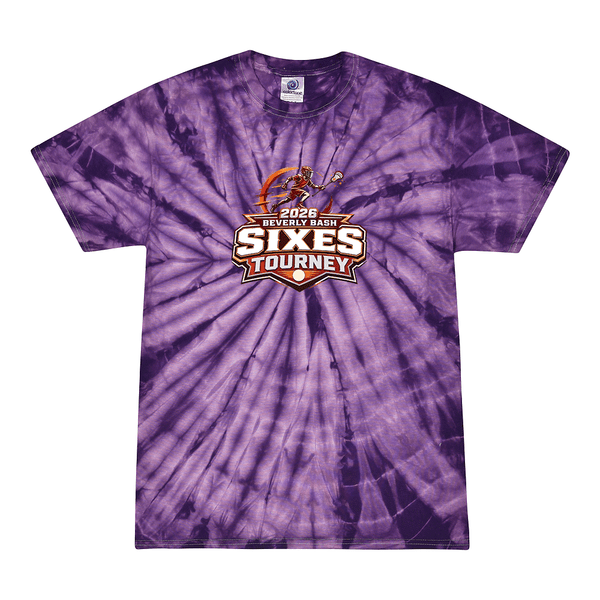 [[color:Spider Purple]] 2026 Beverly Bash Sixes Tourney 0023 Spider Purple Tie Dyed T shirt