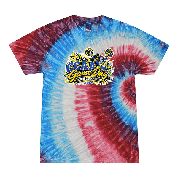[[color:Firecracker]] 2026 CCAA Game Day League Championship 0003 Firecracker Tie Dyed T shirt