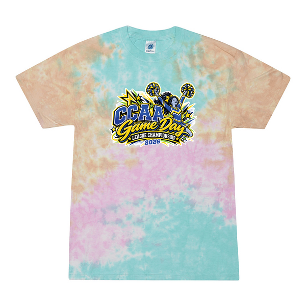 [[color:Snow Cone]] 2026 CCAA Game Day League Championship 0006 Snow Cone Tie Dyed T shirt