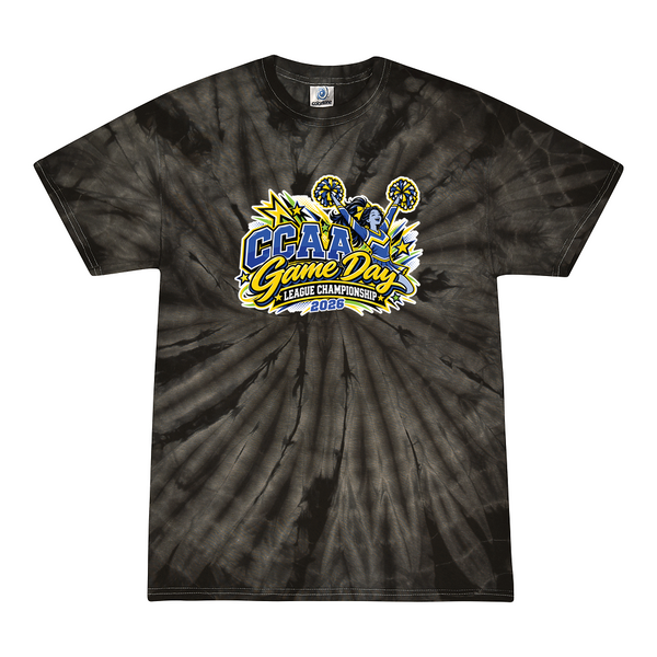 [[color:Spider Black]] 2026 CCAA Game Day League Championship 0007 Spider Black Tie Dyed T shirt