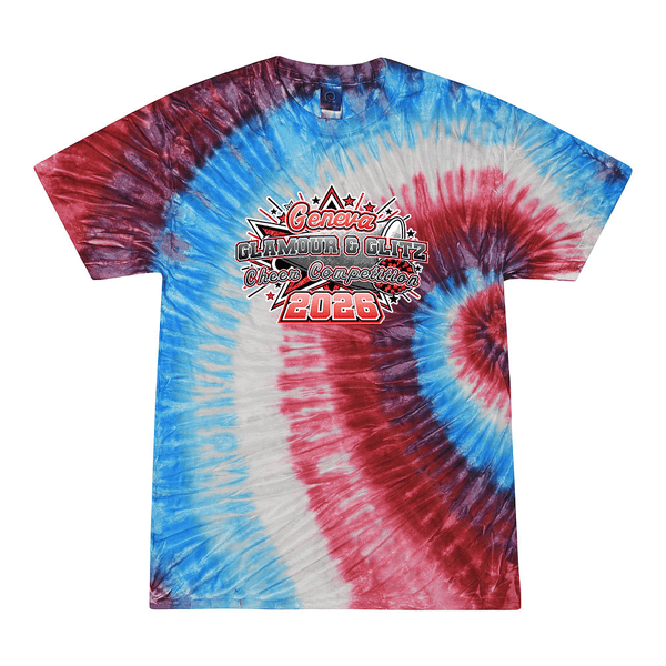 2026 Geneva Glamour and Glitz Competition 0041 Firecracker Tie Dyed T shirt