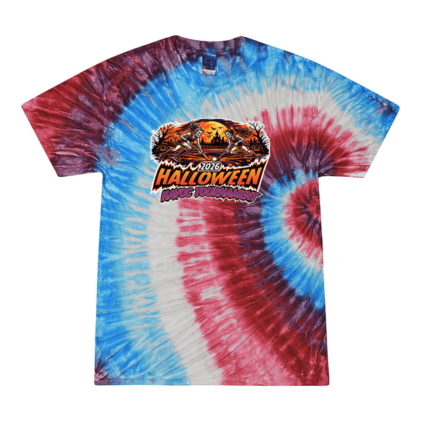 [[color:Firecracker]] 2026 Halloween Havoc Tournament 0006 Firecracker Tie Dyed T shirt