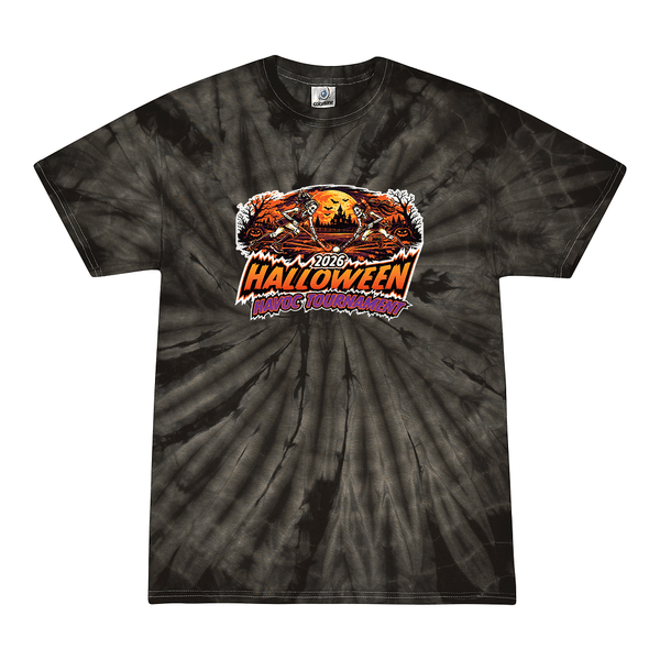 [[color:Spider Black]] 2026 Halloween Havoc Tournament 0022 Spider Black Tie Dyed T shirt