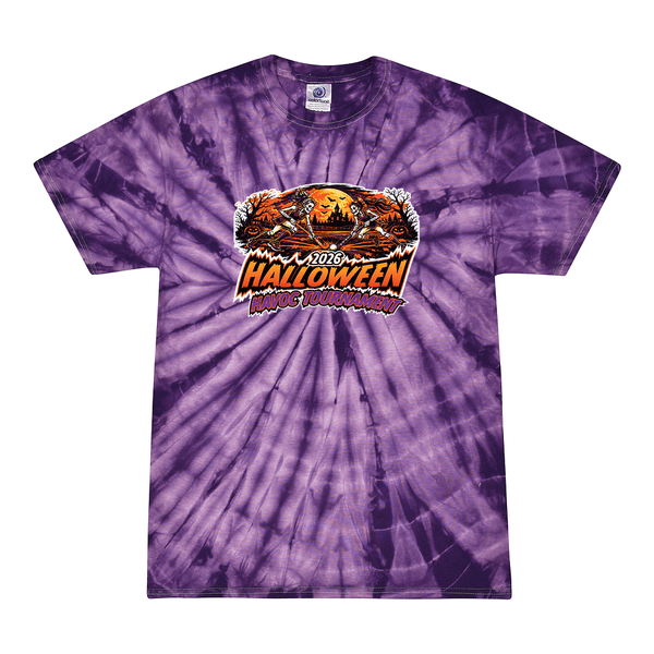 [[color:Spider Purple]] 2026 Halloween Havoc Tournament 0023 Spider Purple Tie Dyed T shirt