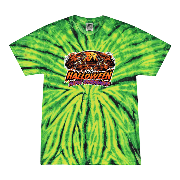 [[color:Wild Spider Green]] 2026 Halloween Havoc Tournament 0025 Wild Spider Green Tie Dyed T shirt