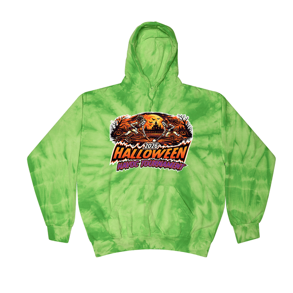 [[color:Spider Lime]] 2026 Halloween Havoc Tournament 0032 Spider Lime Tie Dyed Hoodie