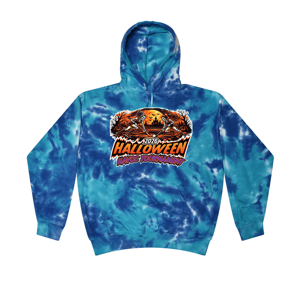 [[color:Multi Blue]] 2026 Halloween Havoc Tournament 0034 Multi Blue Tie Dyed Hoodie