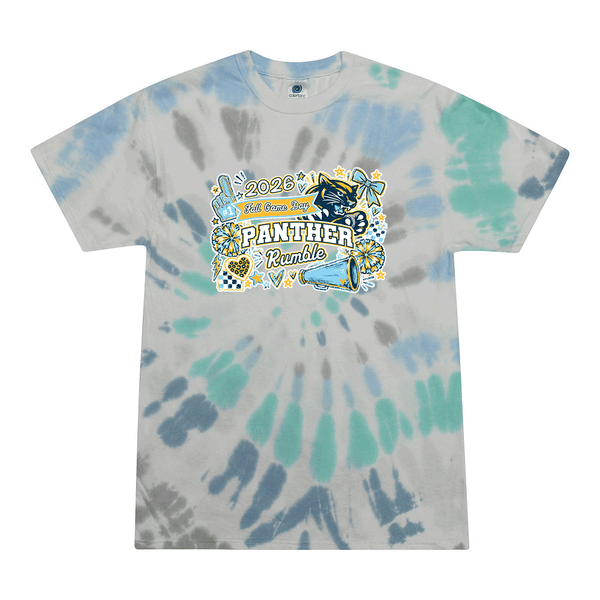 [[color:Glacier]] 2026 Panther Rumble Fall Game Day 0008 Glacier Tie Dyed T shirt