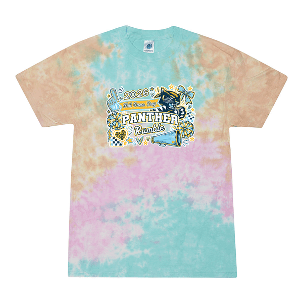 [[color:Snow Cone]] 2026 Panther Rumble Fall Game Day 0021 Snow Cone Tie Dyed T shirt
