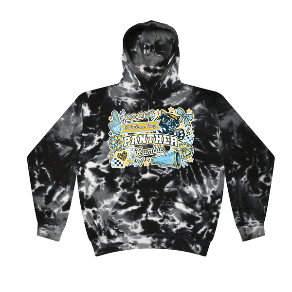 [[color:Multi Black]] 2026 Panther Rumble Fall Game Day 0033 Multi Black Tie Dyed Hoodie