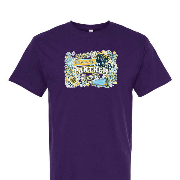 [[color:Purple]] 2026 Panther Rumble Fall Game Day 0043 Purple Short Sleeve