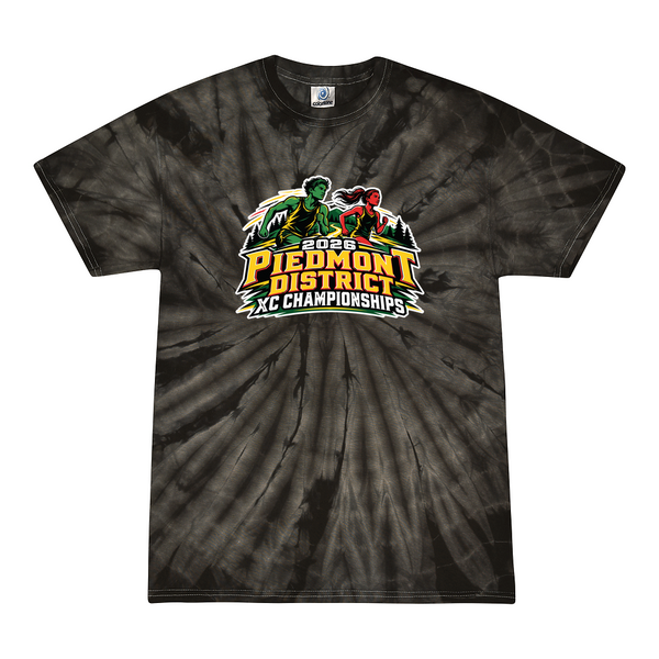 [[color:Spider Black]] 2026 Piedmont District XC Championships 0007 Spider Black Tie Dyed T shirt