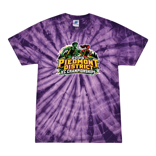 [[color:Spider Purple]] 2026 Piedmont District XC Championships 0008 Spider Purple Tie Dyed T shirt