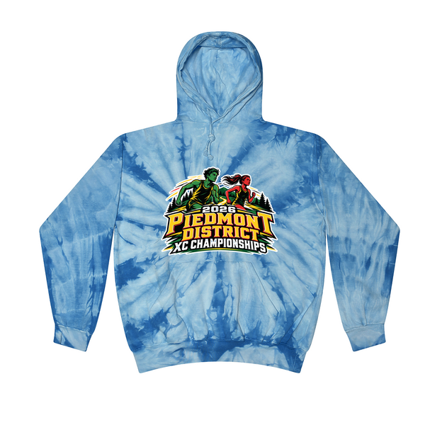 [[color:Spider Baby Blue]] 2026 Piedmont District XC Championships 0010 Spider Baby Blue Tie Dyed Hoodie