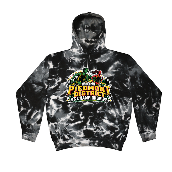 [[color:Multi Black]] 2026 Piedmont District XC Championships 0016 Multi Black Tie Dyed Hoodie