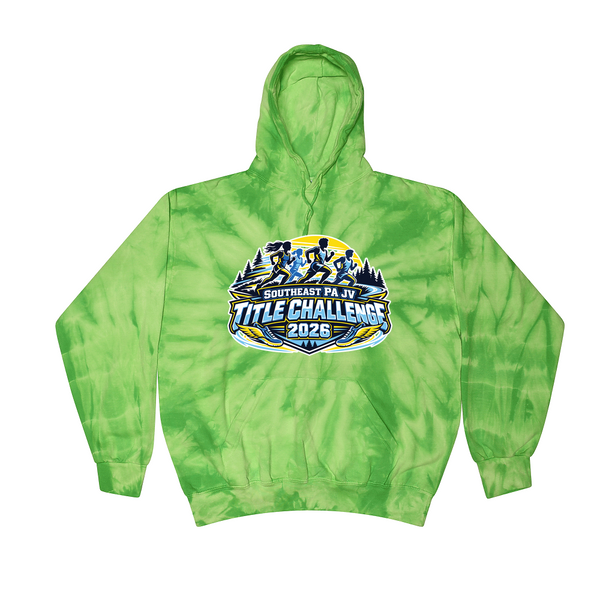 [[color:Spider Lime]] 2026 Southeast PA JV Title Challenge 0015 Spider Lime Tie Dyed Hoodie