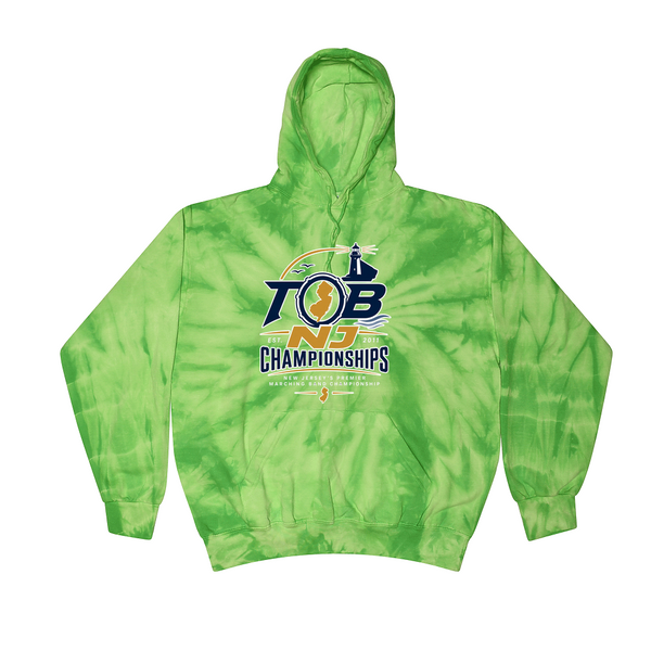 [[color:Spider Lime]] 2026 TOB NJ State Championships 0015 Spider Lime Tie Dyed Hoodie