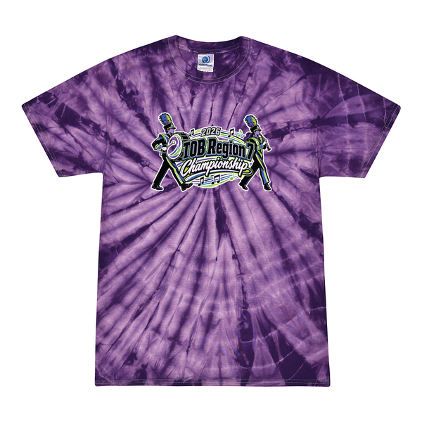 [[color:Spider Purple]] 2026 TOB Region 7 Championship 0008 Spider Purple Tie Dyed T shirt