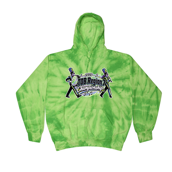 [[color:Spider Lime]] 2026 TOB Region 7 Championship 0015 Spider Lime Tie Dyed Hoodie