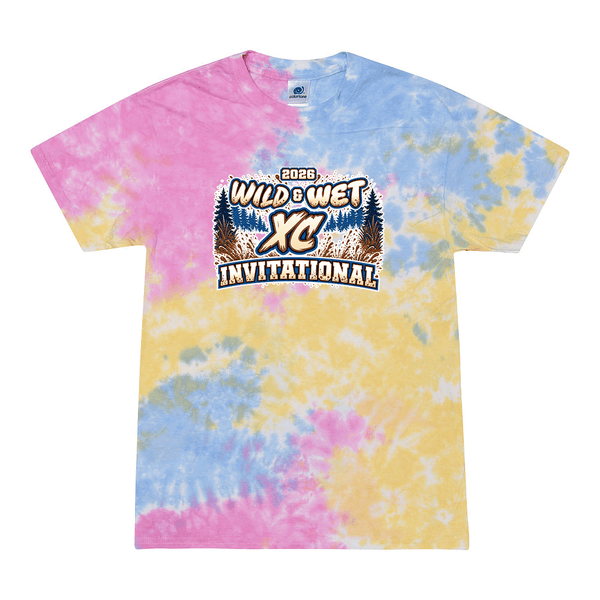 [[color:Sherbert]] 2026 Wild & Wet XC Invitational 0019 Sherbert Tie Dyed T shirt