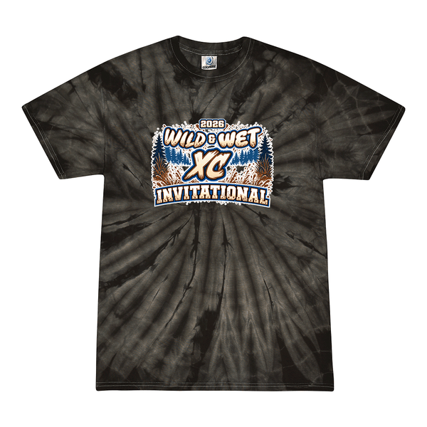 [[color:Spider Black]] 2026 Wild & Wet XC Invitational 0022 Spider Black Tie Dyed T shirt