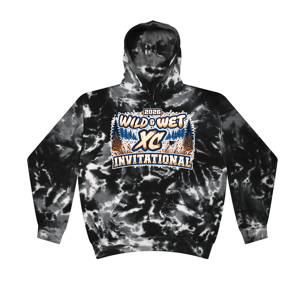 [[color:Multi Black]] 2026 Wild & Wet XC Invitational 0033 Multi Black Tie Dyed Hoodie