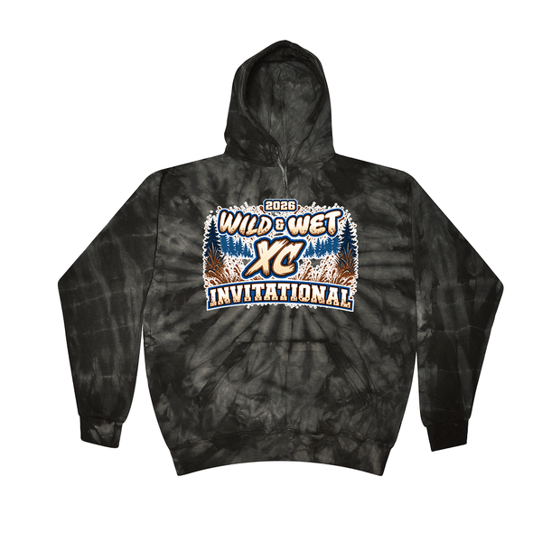 [[color:Spider Black]] 2026 Wild & Wet XC Invitational 0037 Spider Black Tie Dyed Hoodie