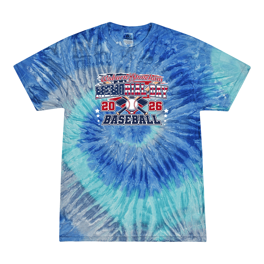 Tie Dyed T-shirt - 2026 Woburn Stoneham Memorial Day Baseball