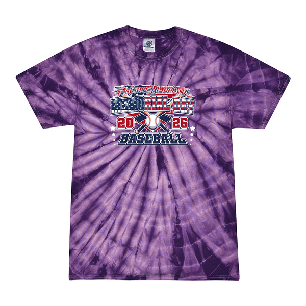 Tie Dyed T-shirt - 2026 Woburn Stoneham Memorial Day Baseball
