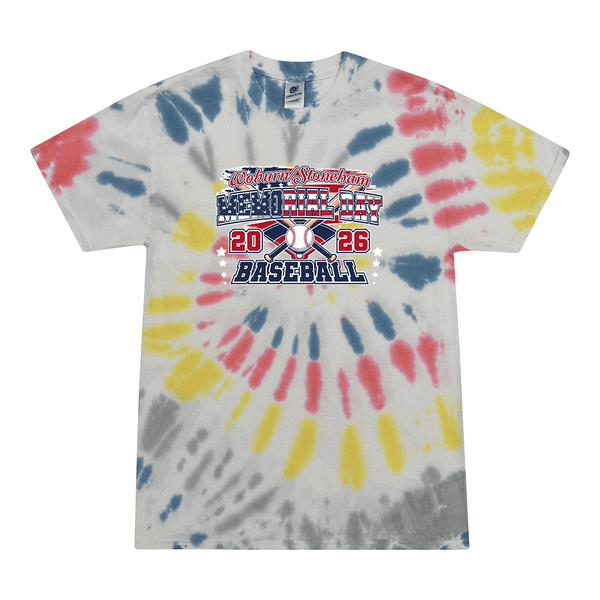 Tie Dyed T-shirt - 2026 Woburn Stoneham Memorial Day Baseball