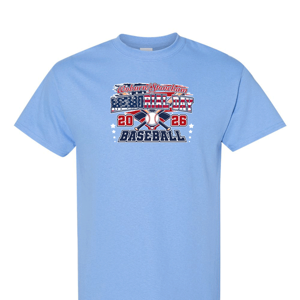 Solid Short Sleeve T-shirt -2026 Woburn Stoneham Memorial Day Baseball