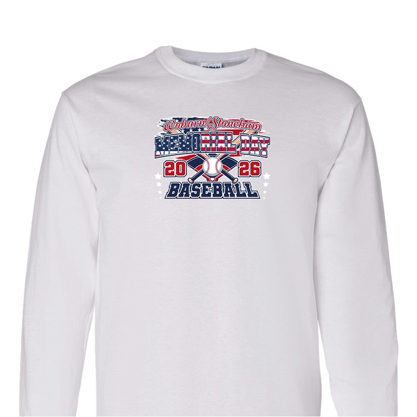 Solid Long Sleeve T-shirt - 2026 Woburn Stoneham Memorial Day Baseball
