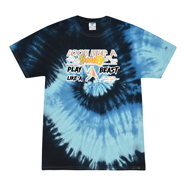 [[color:Blue Ocean]] Look Like A Beauty Play Like A Beast Field Hockey Tie Dye T-shirt Blue Ocean