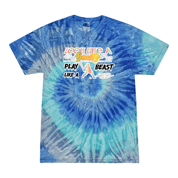 [[color:Blue Jerry]] Look Like A Beauty Play Like A Beast Field Hockey Tie Dye T-shirt Blue Jerry