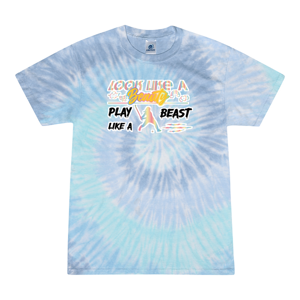 [[color:Lagoon]] Look Like A Beauty Play Like A Beast Field Hockey Tie Dye T-shirt Lagoon