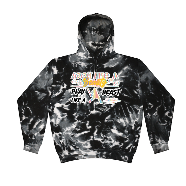 [[color:Multi Black]] Look Like A Beauty Play Like A Beast Field Hockey Tie Dye Hoodie Multi Black