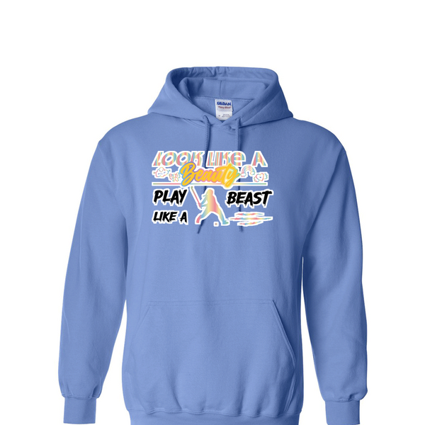 [[color:Carolina Blue]] Look Like A Beauty Play Like A Beast Field Hockey Hoodie Carolina Blue